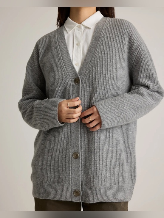 Quince Sweaters - Quince Mongolian Cashmere Oversized Boyfriend Cardigan Sweater